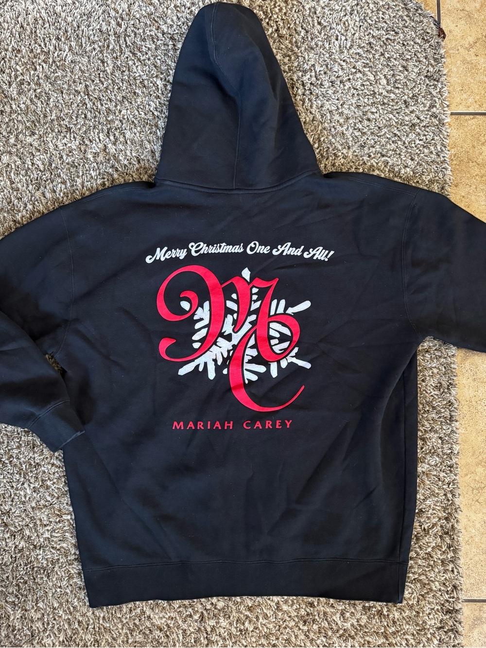 Black Graphic Holiday Hoodie
